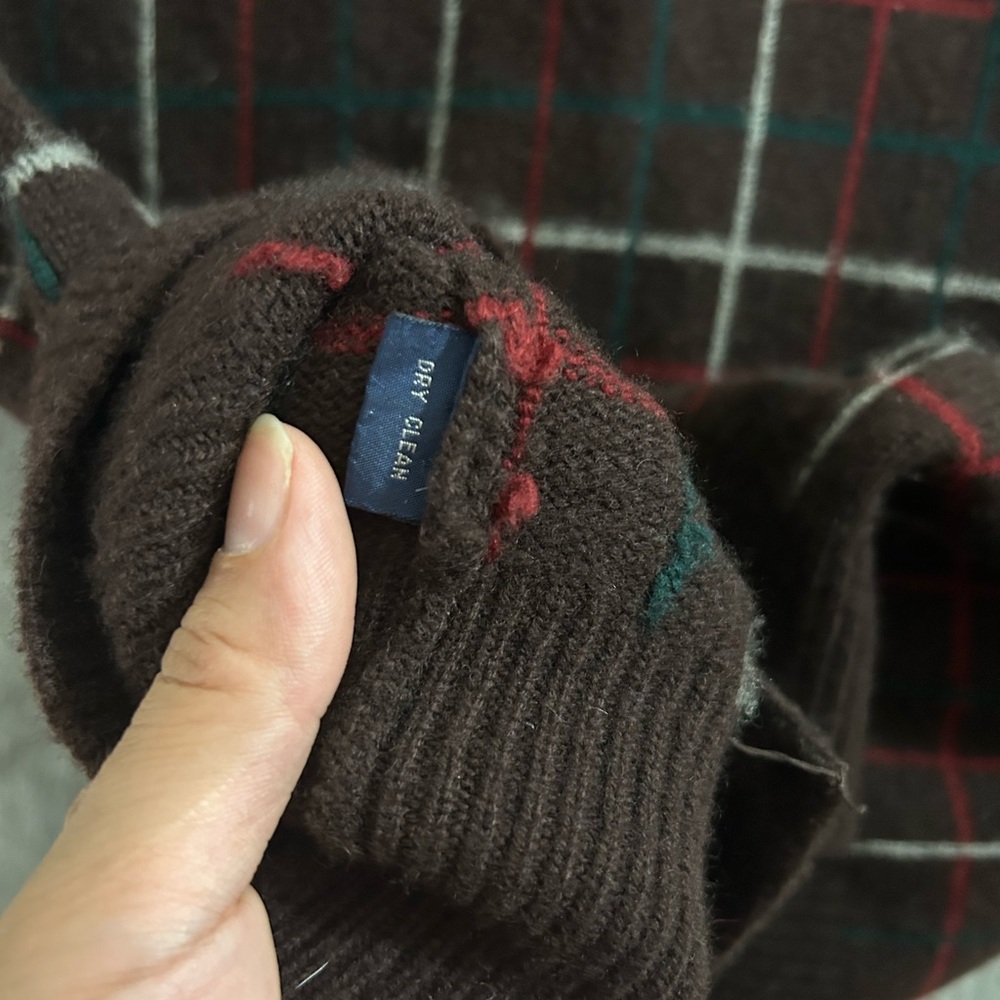 Vintage Polo Ralph Lauren 100% cashmere plaid v-neck cardigan - Picture 10 of 10
